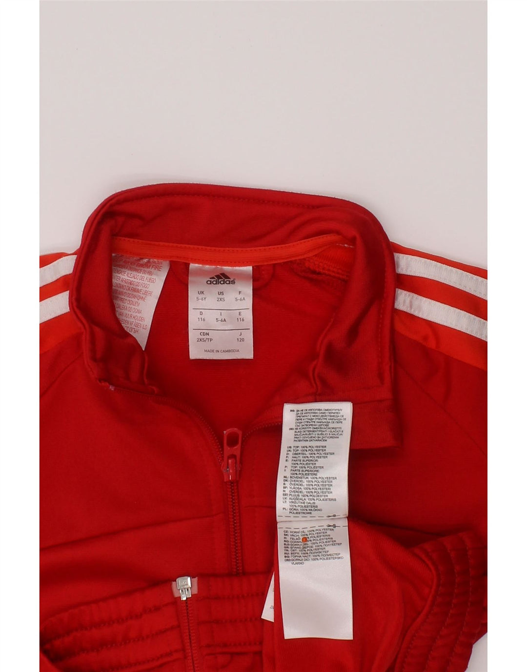 ADIDAS Chaqueta Chándal Niña 5-6 Años Rojo Poliéster