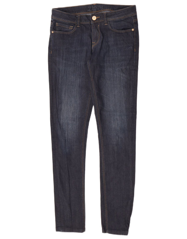 Zara Vaqueros pitillo para mujer EU 38 Small W28 L30 Algodón azul marino