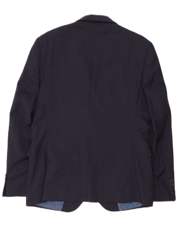 Dkny Chaqueta tipo blazer de 2 botones para hombre IT 52 XL Lana azul marino