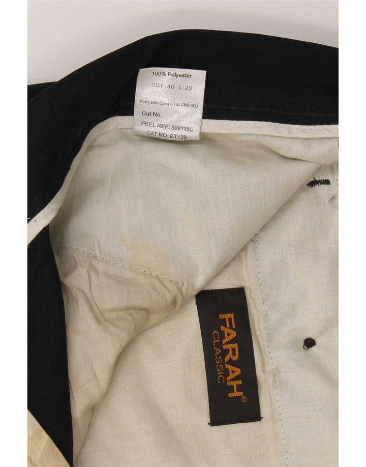 Farah Pantalones Casuales Rectos Para Hombre W40 L29 Poliéster Azul Marino