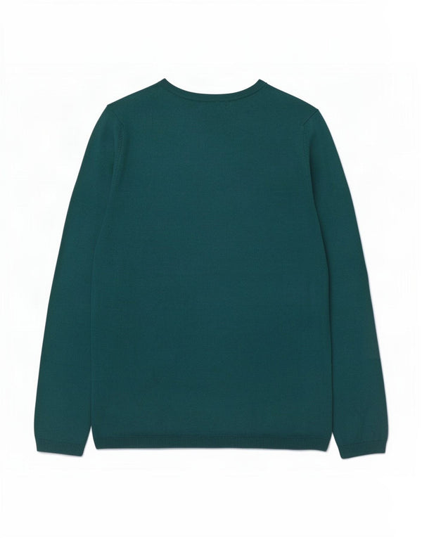 Tommy Hilfiger Suéter con cuello en V para mujer UK 10 Small Green Cotton