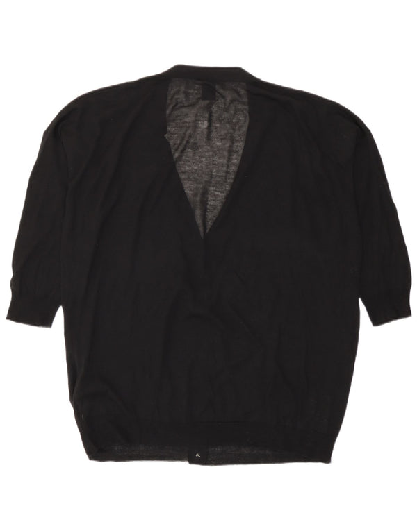 Gap Cárdigan de manga 3/4 holgado para mujer UK 46 Grande Algodón negro