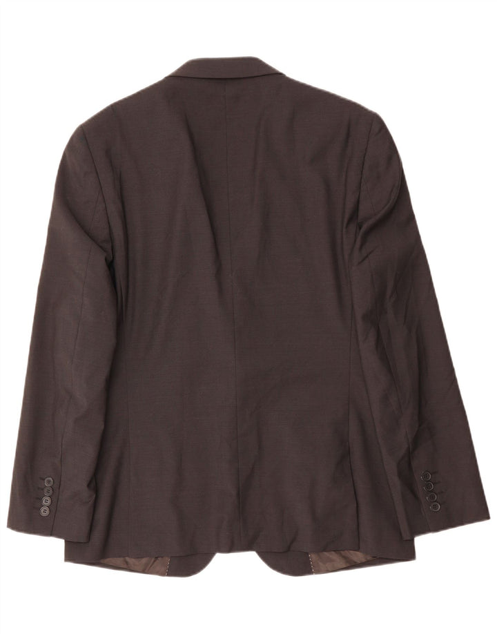 Dkny Chaqueta tipo blazer entallada con 2 botones para hombre UK 40 Large Lana marrón