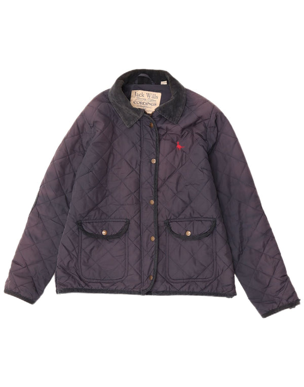 Jack Wills Chaqueta acolchada para mujer UK 44 Large Nylon azul marino