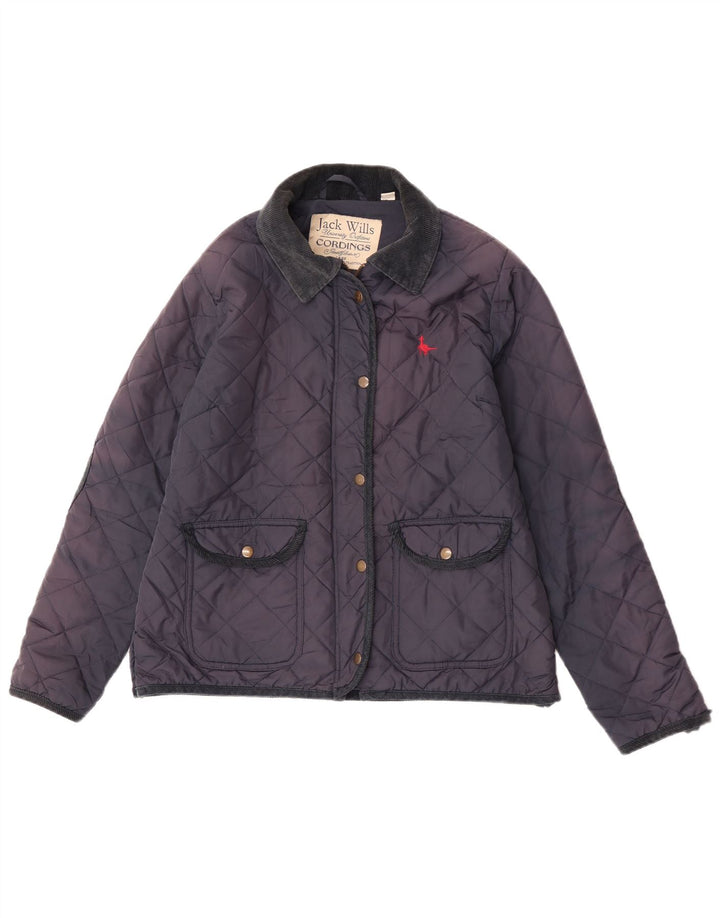 Jack Wills Chaqueta acolchada para mujer UK 44 Large Nylon azul marino