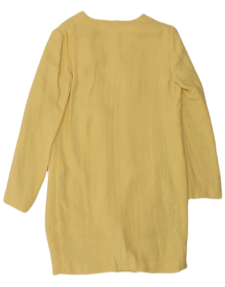 Zara Mujer Abrigo Abierto UK 10 Small Viscosa Amarilla