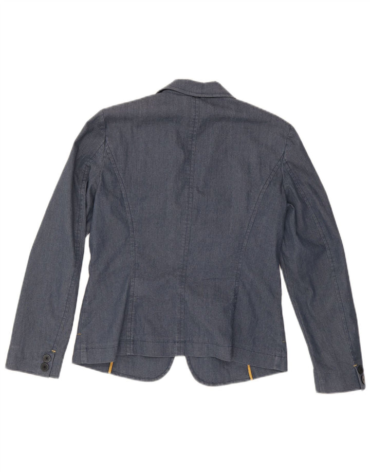 Trussardi Chaqueta tipo blazer de mezclilla con 2 botones para mujer UK 44 Grande Azul marino
