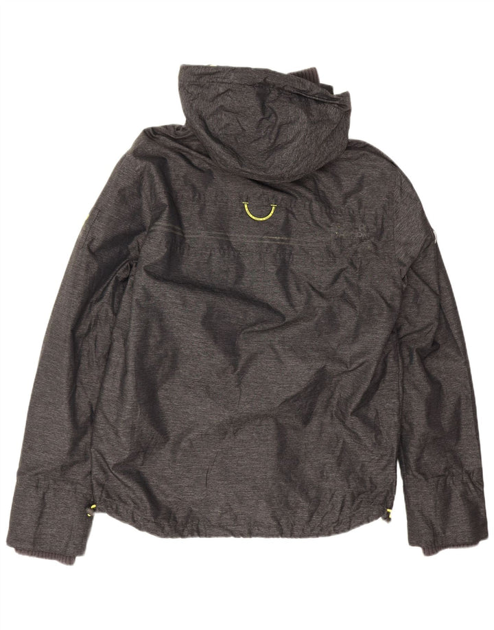 Superdry Chaqueta cortavientos con capucha Windattacker para hombre, talla 40, nailon gris grande