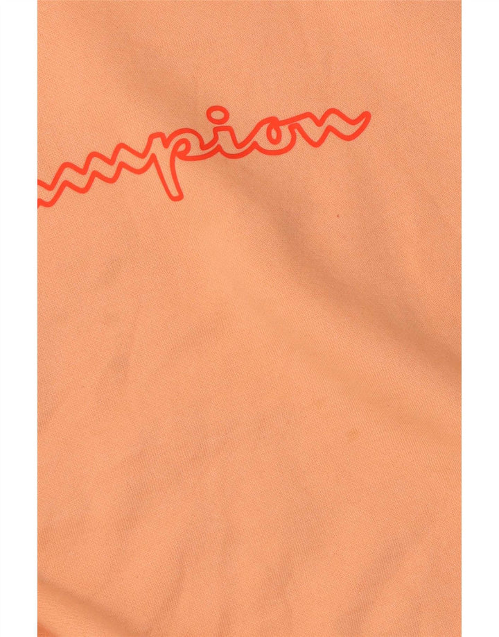 Champion Sudadera con capucha gráfica de gran tamaño para mujer Reino Unido 44 Naranja mediano