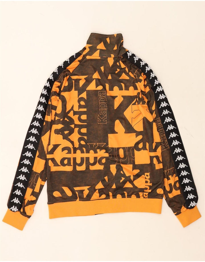 Kappa Mens Graphic Chándal Top Chaqueta Pequeña Naranja Geométrico Poliéster