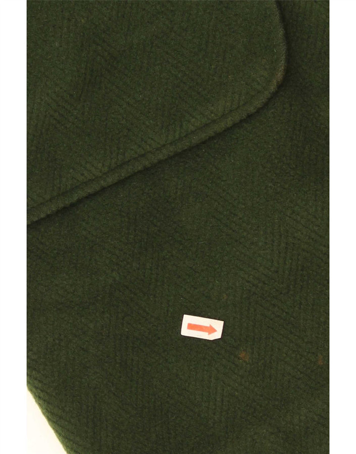 Vintage hombres con capucha Duffle abrigo Reino Unido 38 acetato verde medio