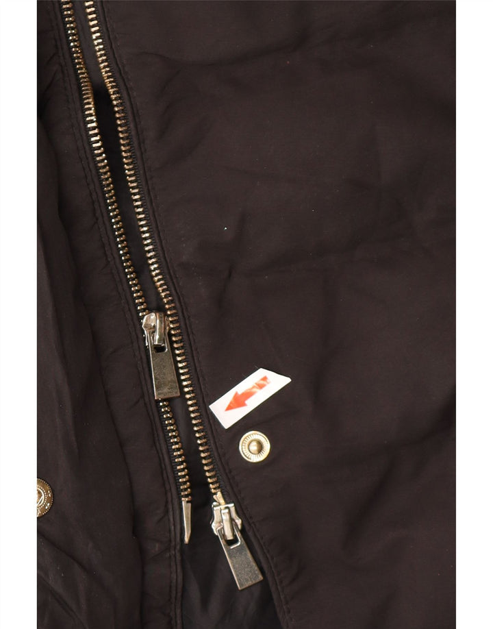 OASIS Abrigo acolchado con capucha para mujer UK 40 Mediano Poliéster negro