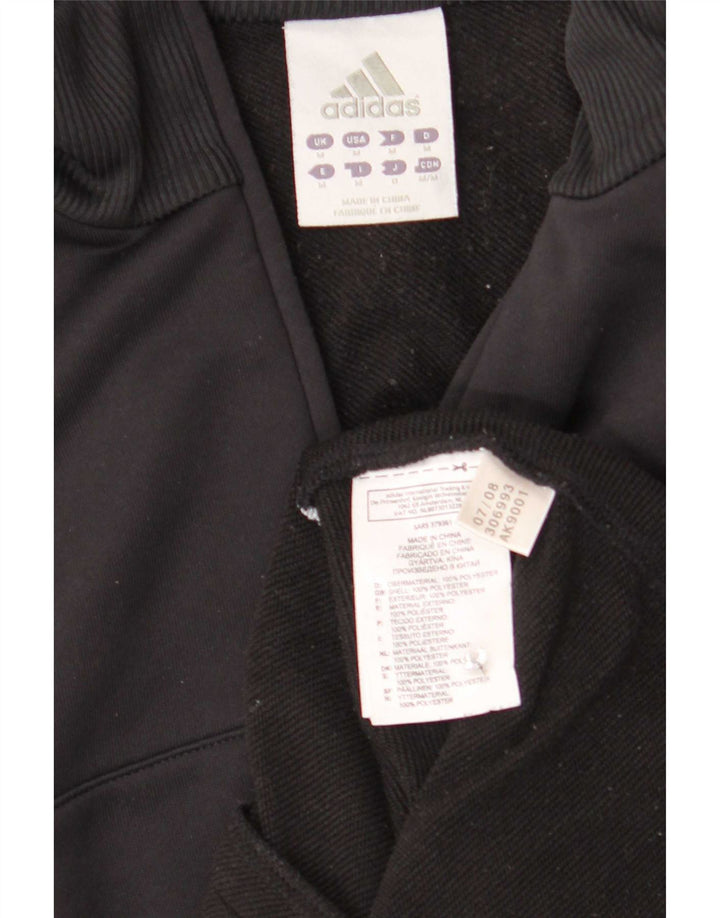 Adidas Hombre Chándal Top Chaqueta Mediano Negro Colorblock Poliéster