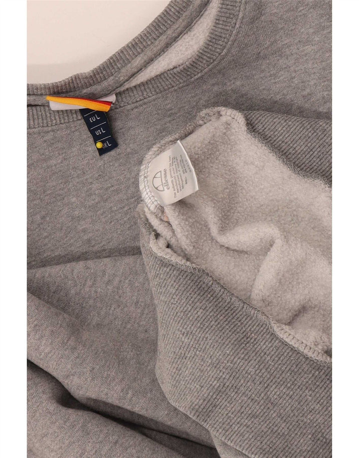 Ellesse Mujer Sudadera Jumper UK 46 Grande Gris Algodón