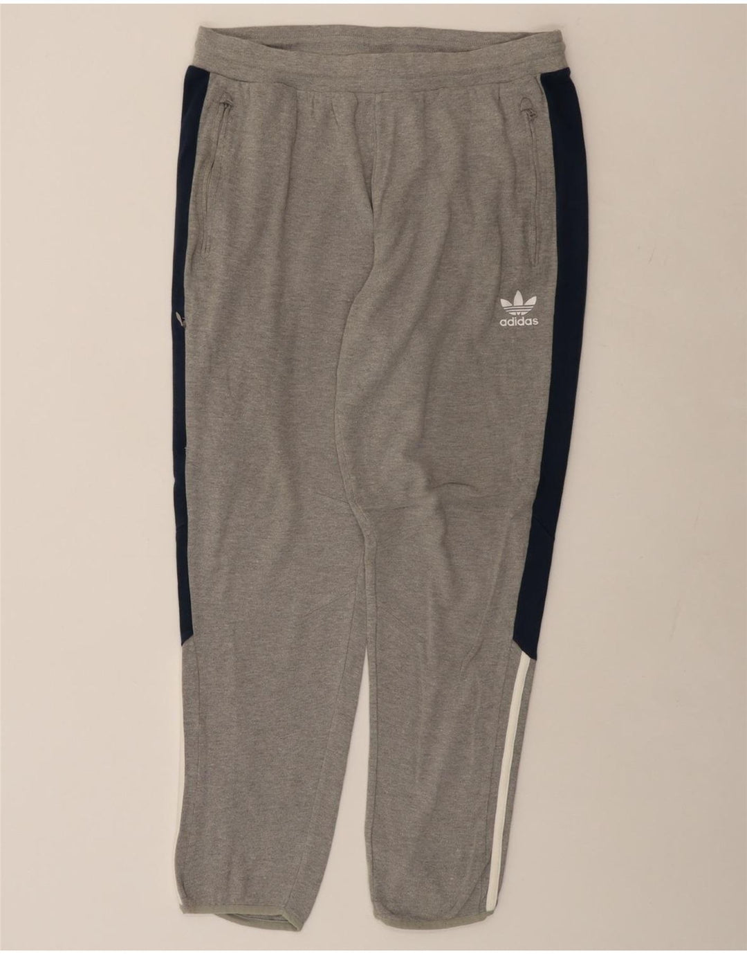 ADIDAS Pantalón de Chándal Hombre XL Gris Colorblock Algodón