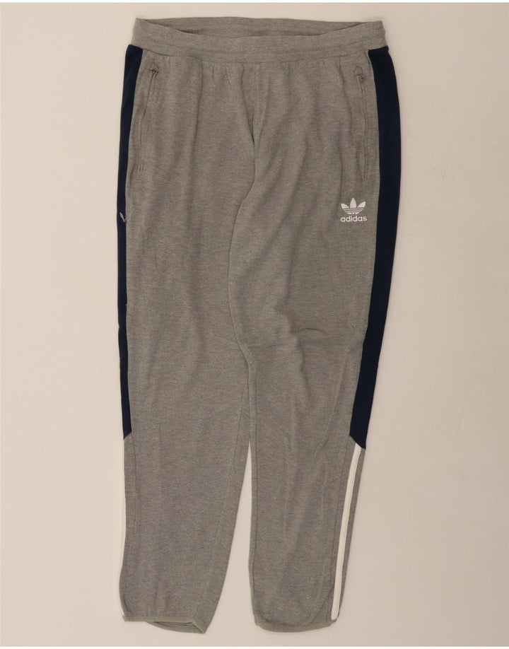 ADIDAS Pantalón de Chándal Hombre XL Gris Colorblock Algodón