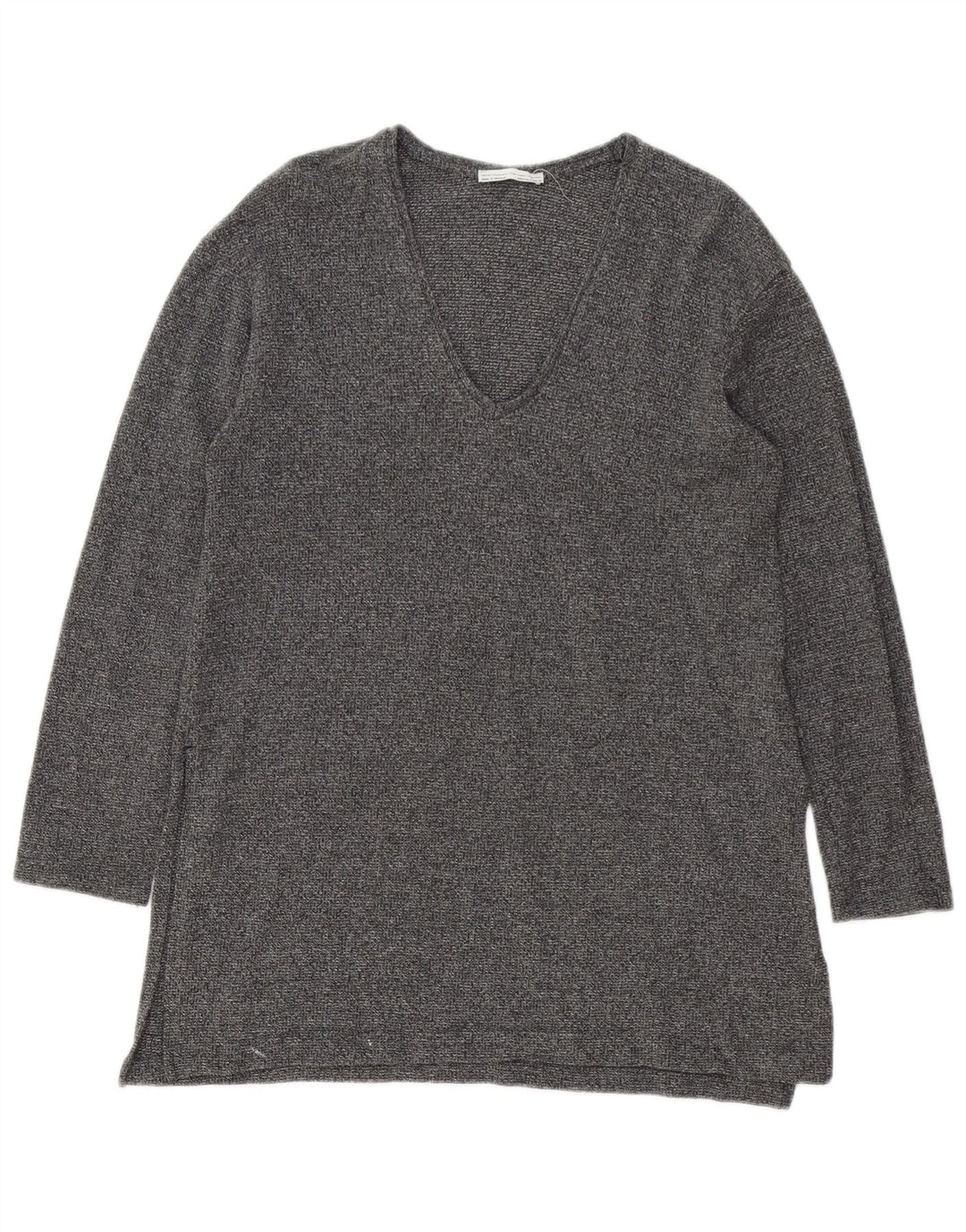 Zara Top Túnica De Manga Larga para Mujer UK 44 Grande Gris