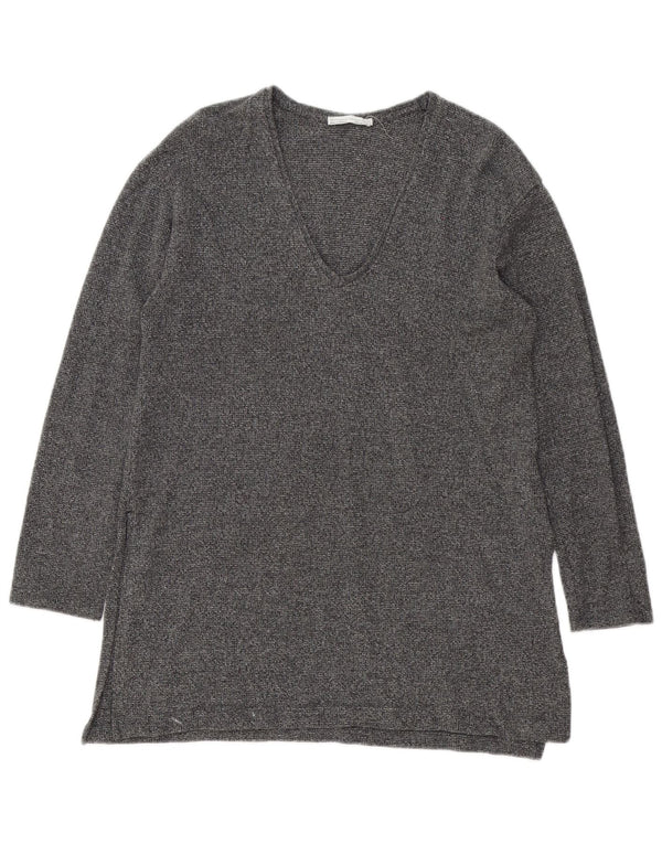 Zara Top Túnica De Manga Larga para Mujer UK 44 Grande Gris