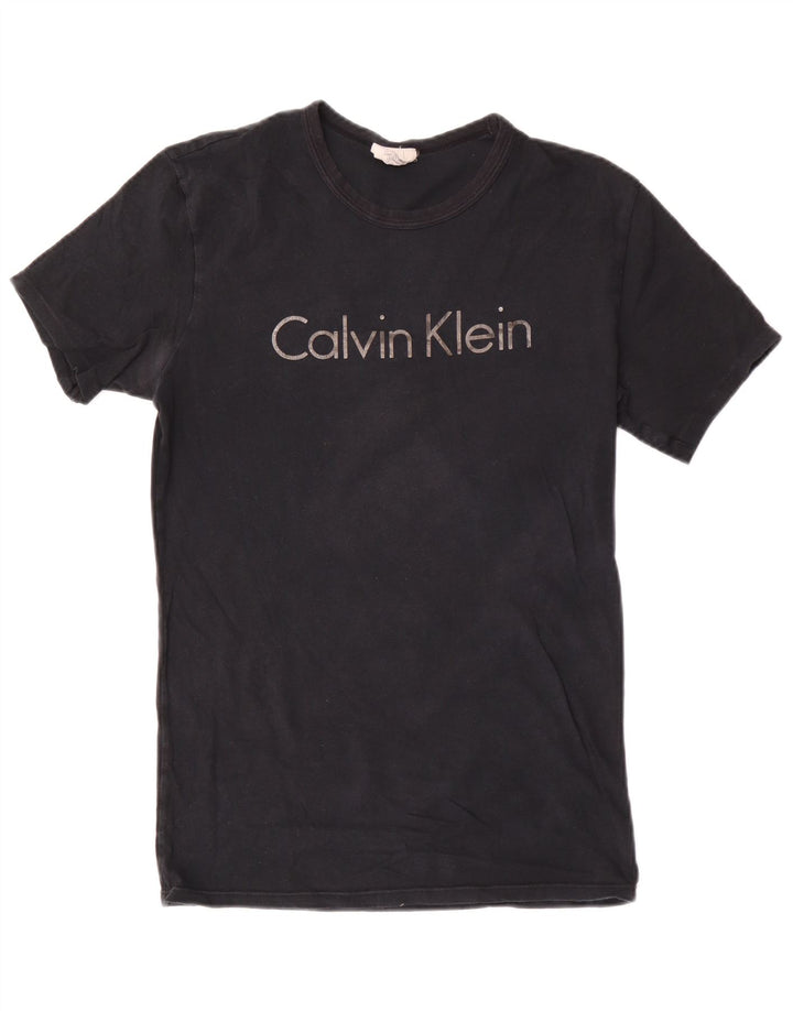 Calvin Klein - Camiseta gráfica para hombre, talla pequeña, algodón negro