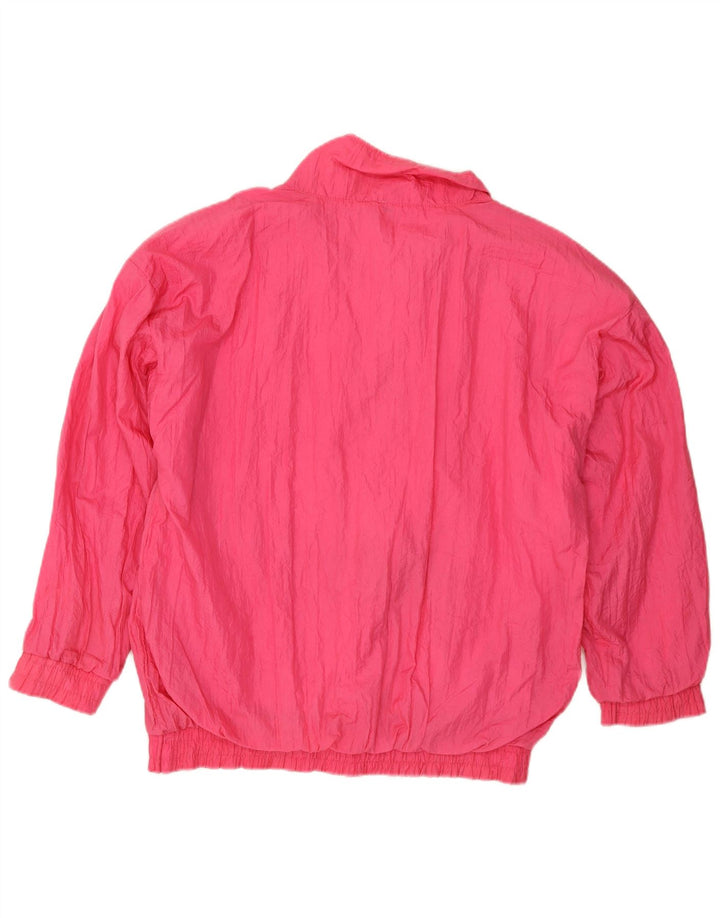 Vintage hombres Anorak chaqueta Reino Unido 42/44 nylon rosa grande