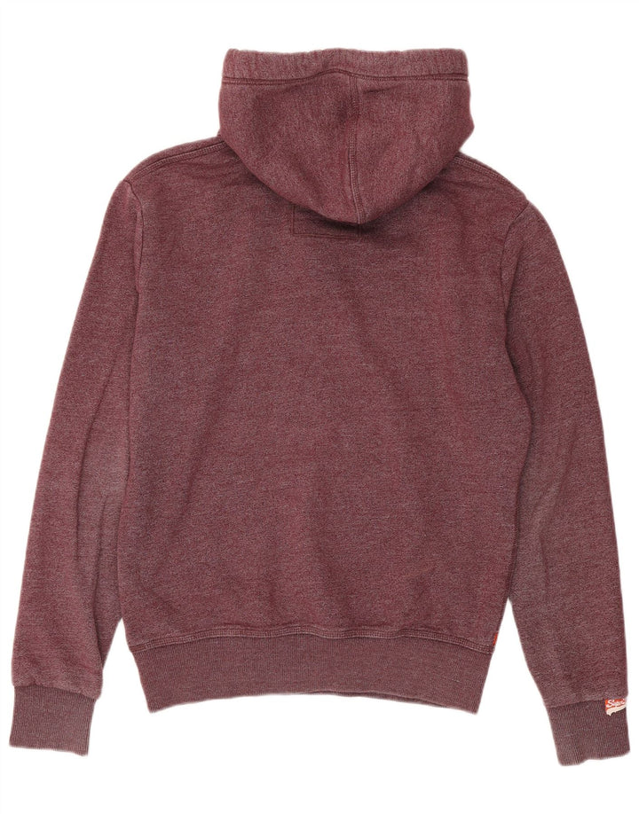 SUPERDRY Hombre Sudadera con capucha Jumper Medium Borgoña Algodón