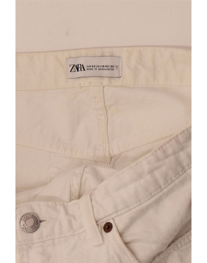 Zara Pantalones cortos vaqueros para mujer EU 42 Large W32 Blanco