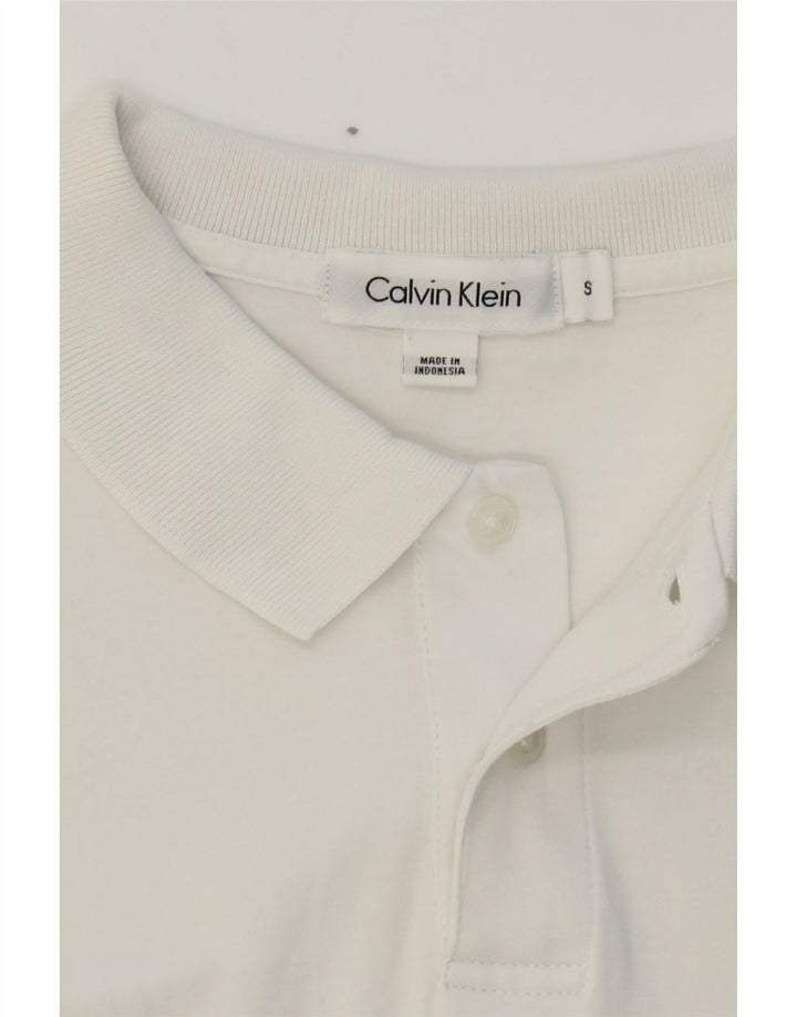CALVIN KLEIN Mens Polo Shirt Small White Cotton Vintage Calvin Klein and Second-Hand Calvin Klein from Messina Hembry 