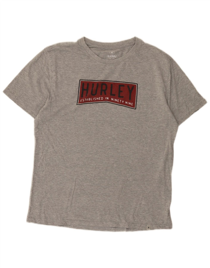 Hurley Camiseta gráfica para hombre Top gris medio moteado