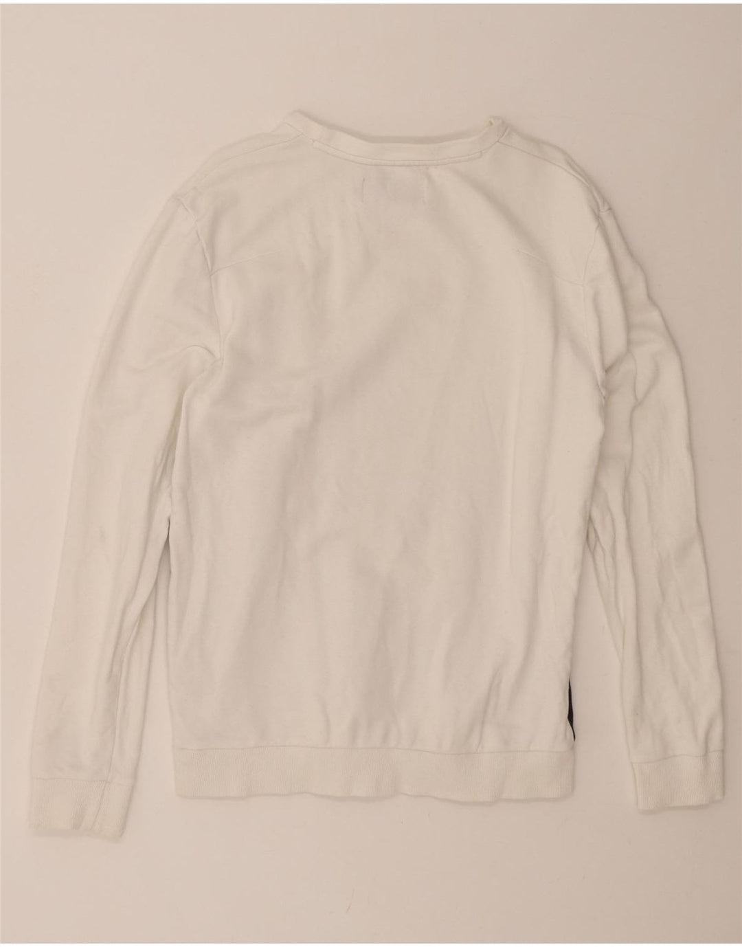 CALVIN KLEIN JEANS Mens Graphic Sweatshirt Jumper Medium White Cotton