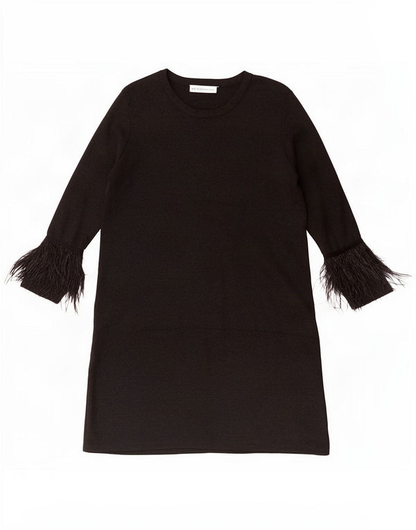 Zara Vestido estilo jersey de manga 3/4 para mujer UK 44 Mediano Negro