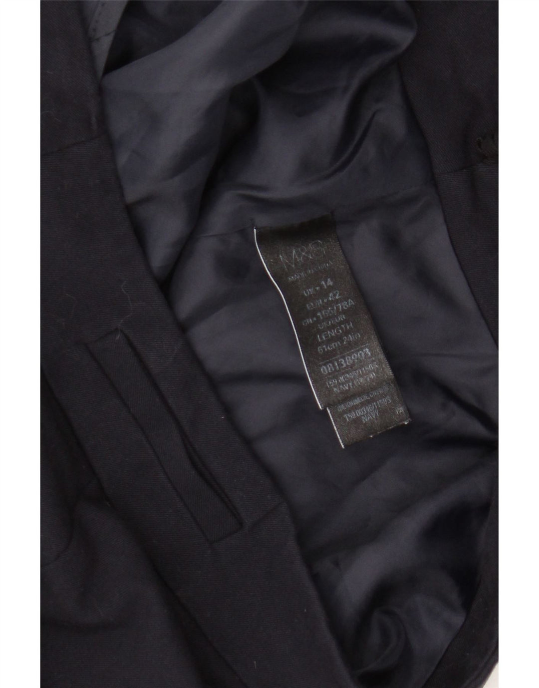 Marks & Spencer Falda lápiz para mujer Reino Unido 44 Grande W34 Poliéster azul marino