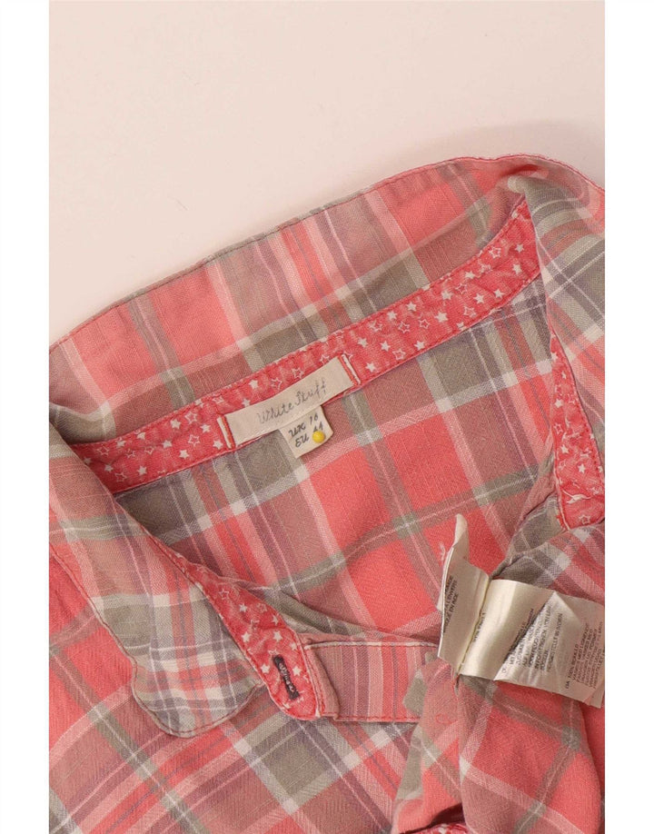 Camisa de mujer White Stuff UK 46 de algodón a cuadros rosas grandes