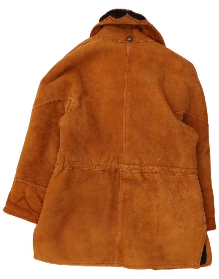 Abrigo vintage de piel de oveja de gran tamaño para mujer IT 44 Marrón medio