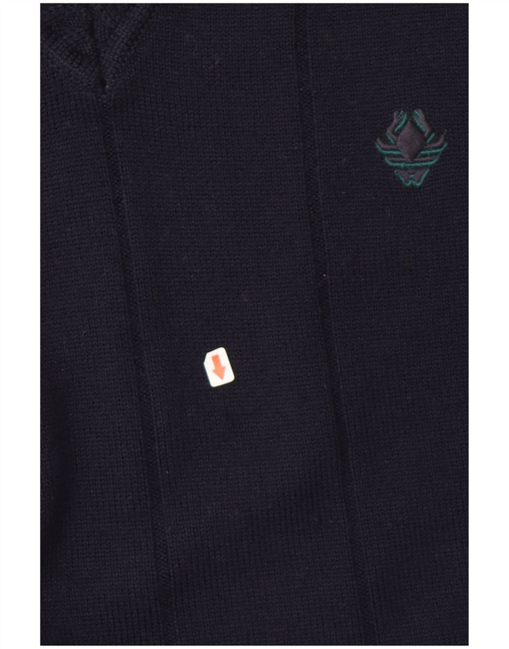 Il Granchio Jersey con Cuello en V para Hombre Large Lana Azul Marino
