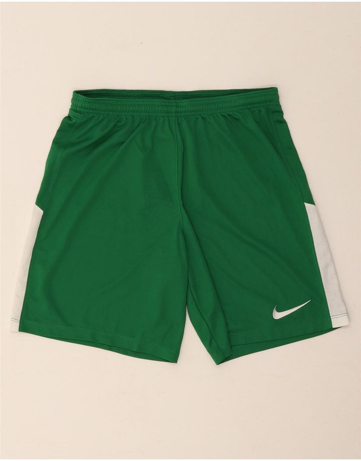 Pantalones cortos deportivos ajustados Dri Fit para hombre Nike Poliéster color block verde medio