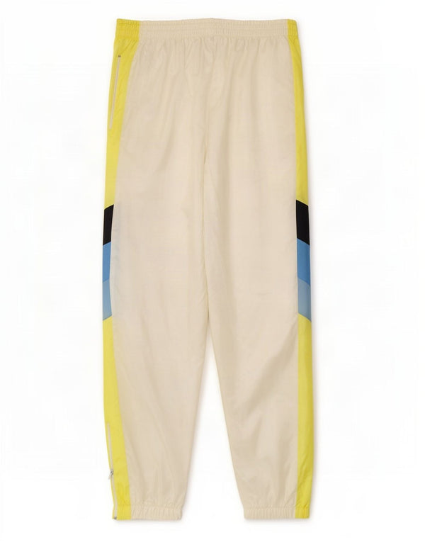 Vintage Hombre Chándal Pantalones Joggers Medio Blanco Colorblock