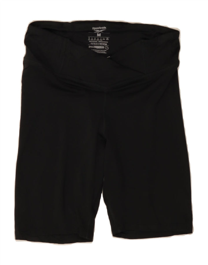 REEBOK Womens Sport Shorts UK 12/14 Medium  Black Polyester Vintage Reebok and Second-Hand Reebok from Messina Hembry 