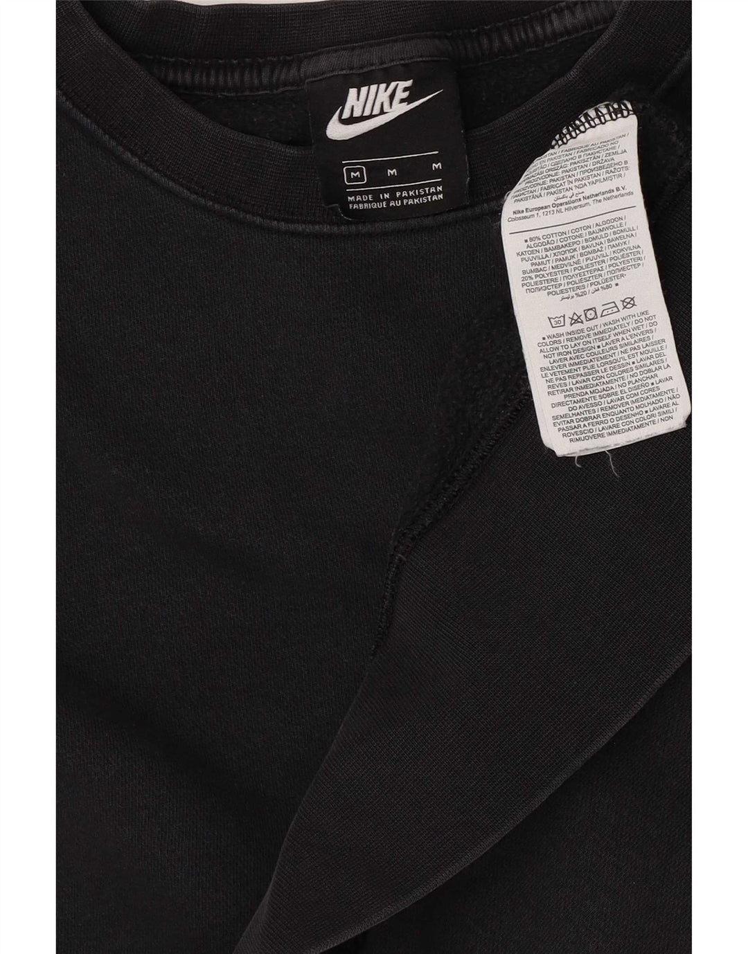 Nike - Sudadera corta extragrande para mujer, talla 40, talla mediana, algodón negro