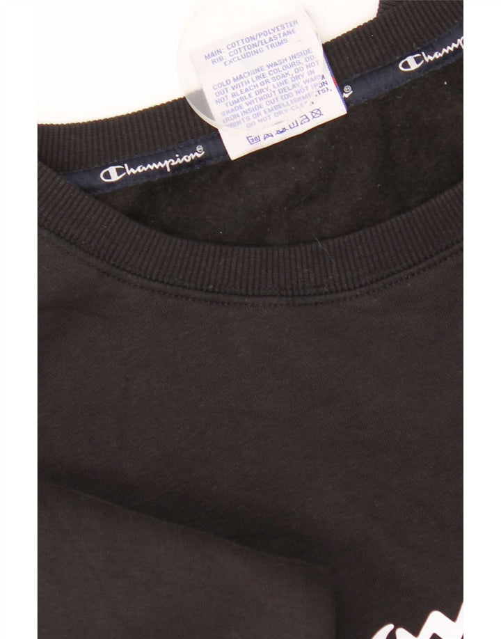 Champion Sudadera Gráfica para Mujer Jumper UK 12 Medium Negro Algodón