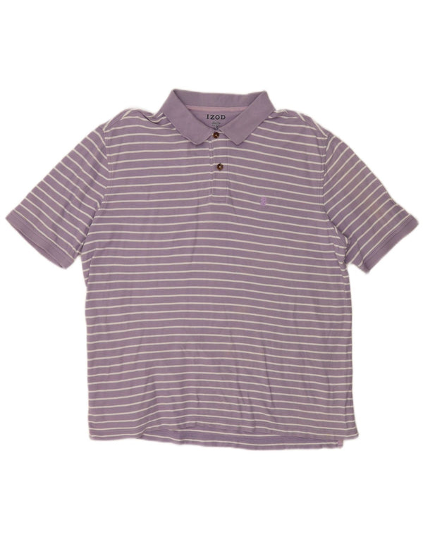 Izod Polo De Hombre De Algodón A Rayas Morado Grande