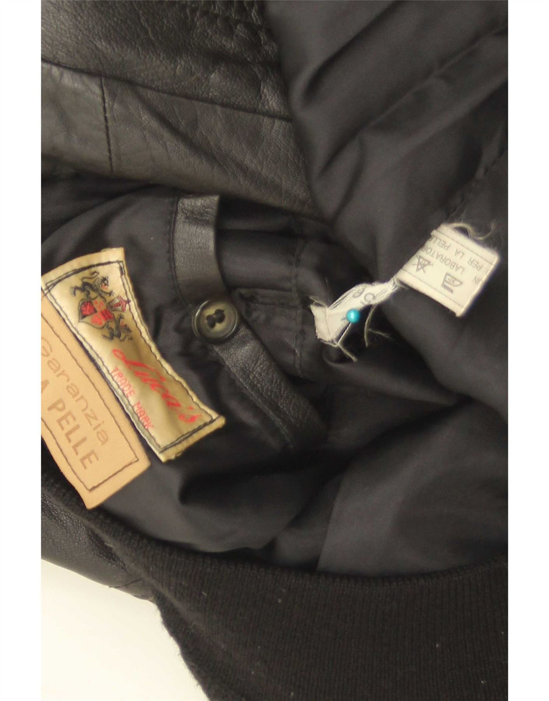 Vintage hombres chaqueta de cuero Reino Unido 40 grande negro