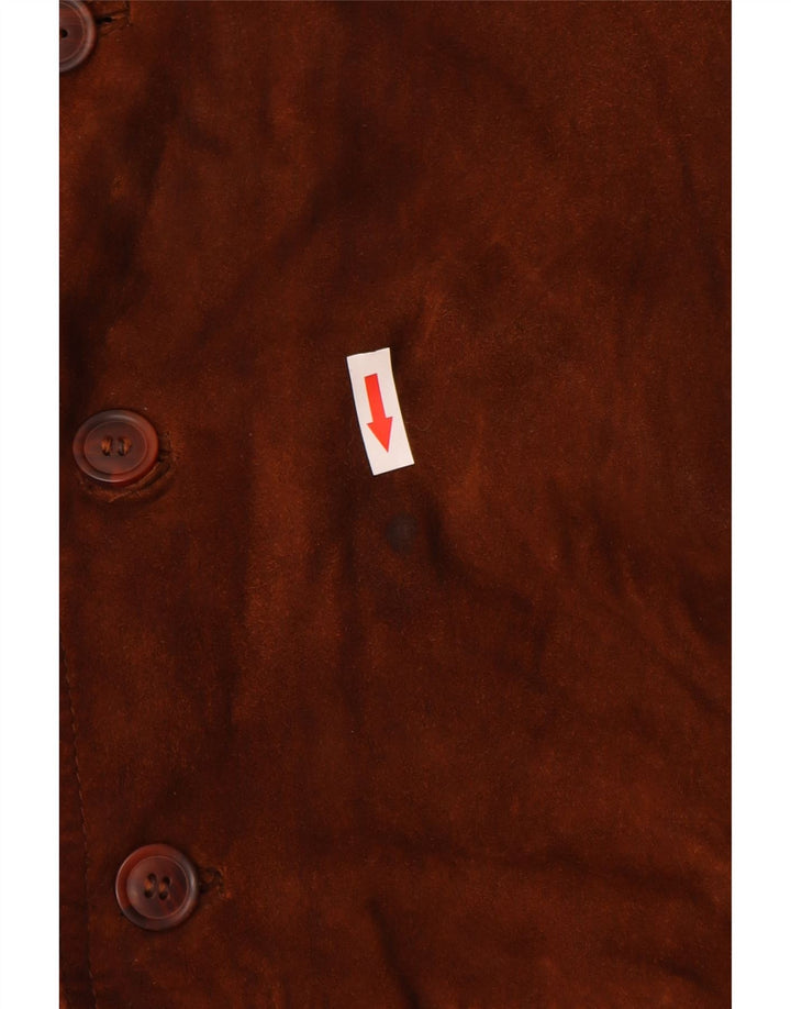 Vintage hombres ante bomber chaqueta IT 56 3XL cuero marrón