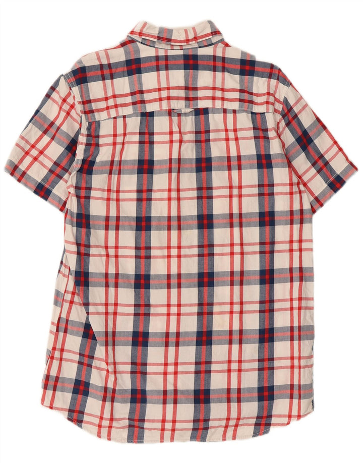 Jack & Jones Hombre Camisa De Manga Corta Large White Check Cotton