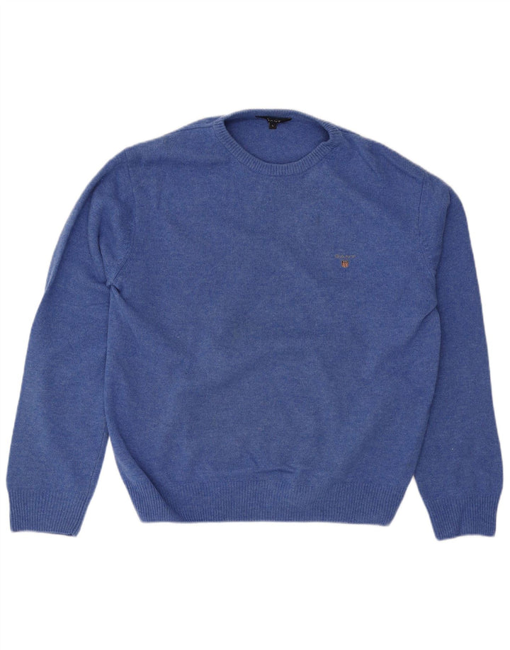 Gant Jersey De Cuello Redondo Para Hombre Jersey De Lana Azul Grande