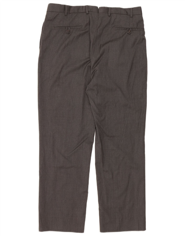 BROOKS BROTHERS Pantalón de traje recto para hombre W36 L30 Lana gris