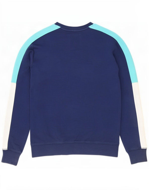 Superdry Hombre Sudadera Gráfica Jumper Small Azul Marino Colorblock Algodón