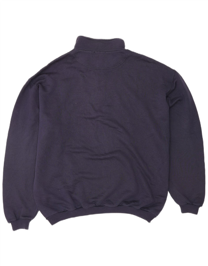 SERGIO TACCHINI Sudadera con cuello con cremallera y gráfico para hombre XL Azul marino