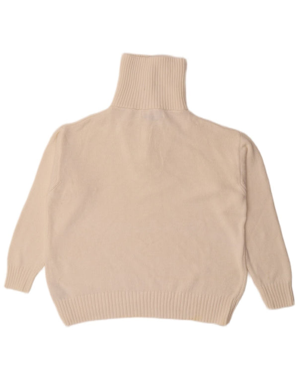 Zara Mujer Oversize Zip Neck Jumper Sweater UK 10 Small Off White Algodón