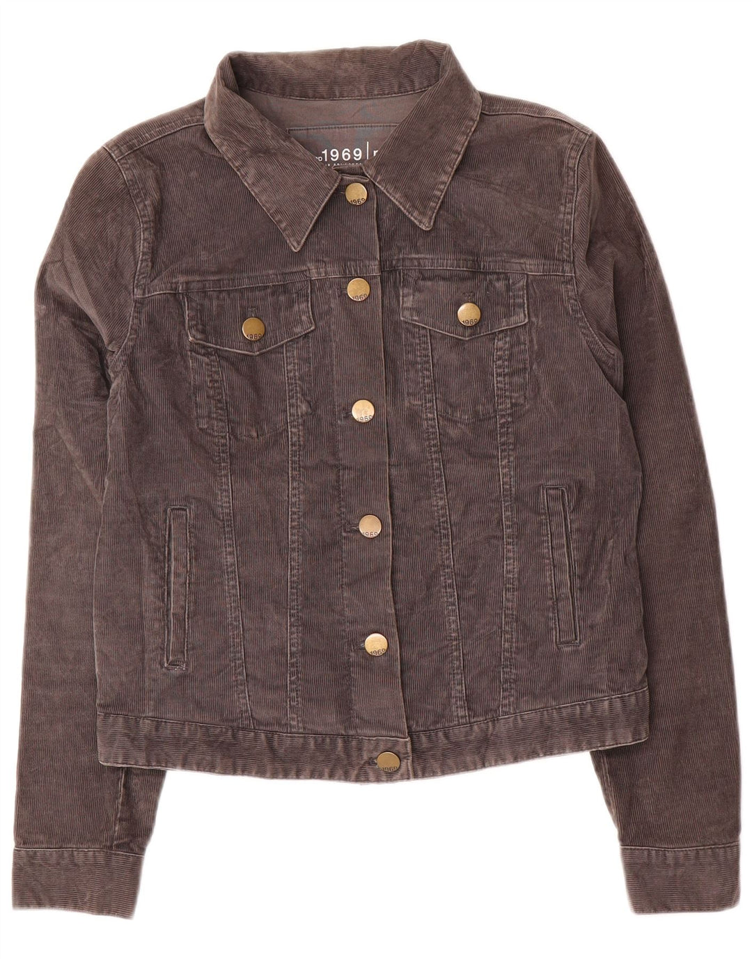 Chaqueta corta de pana para mujer Gap UK 44 Algodón gris medio