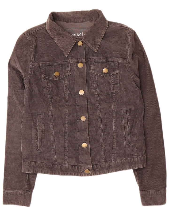 Chaqueta corta de pana para mujer Gap UK 44 Algodón gris medio